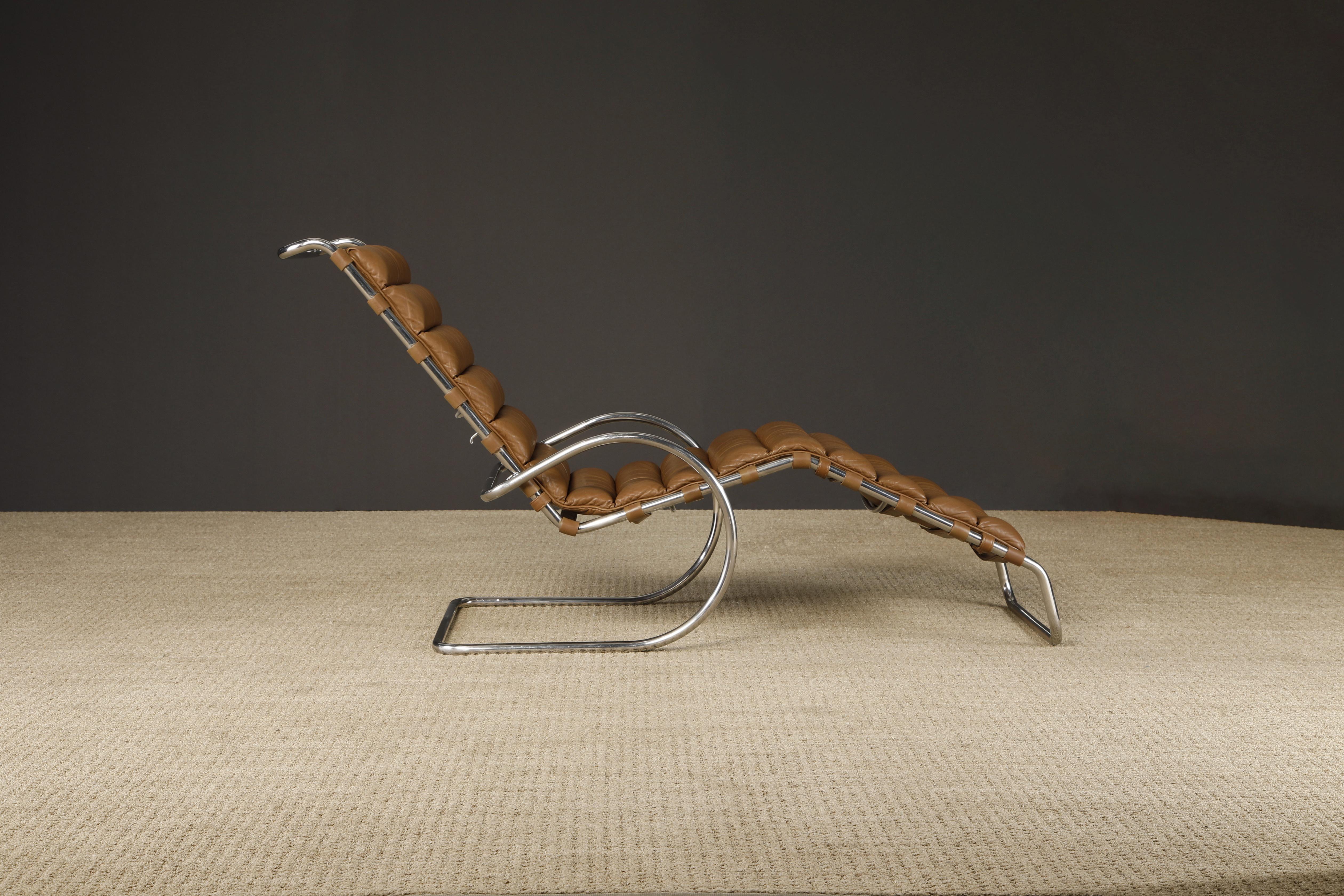 MR Adjustable Chaise Lounge by Mies van der Rohe for Knoll Intl, 1970s, Signed 1