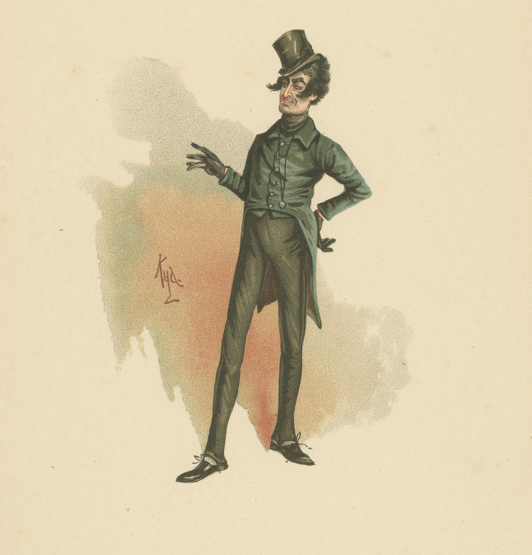 Mr Alfred Jingle aus den Pickwick Papers - Original Dickens Lithographie, ca.1889 (Papier) im Angebot
