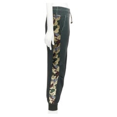 MR AND MRS Audrey Tritto green camouflage sequins washed cotton jogger pants XS