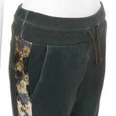 MR AND MRS Audrey Tritto green camouflage sequins washed cotton jogger pants XS