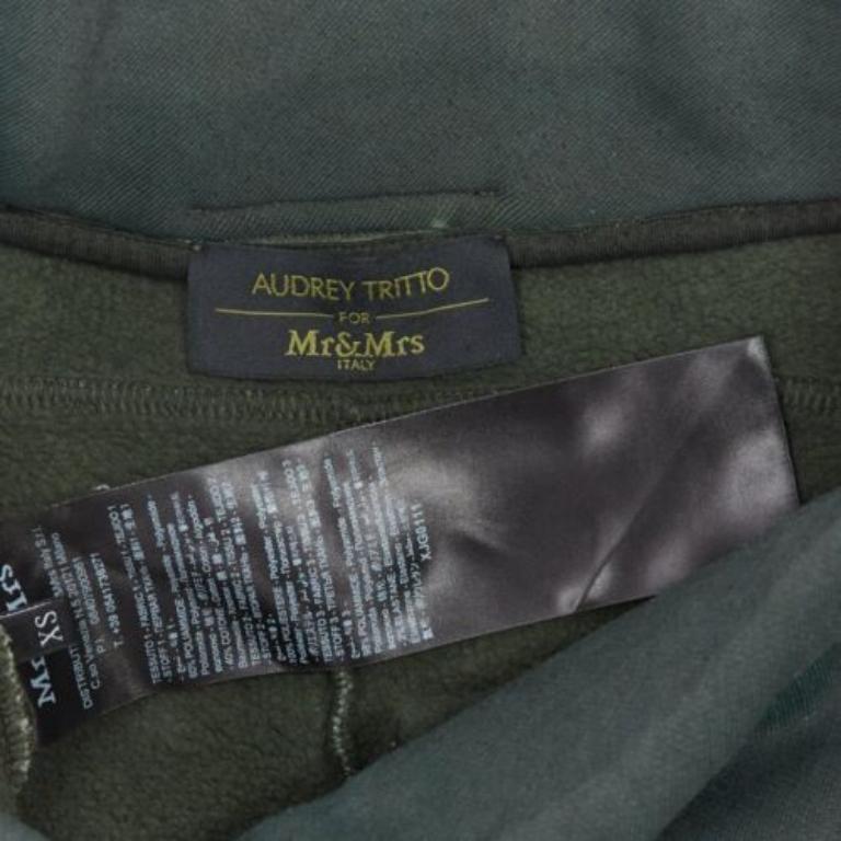 MR AND MRS Audrey Tritto green camouflage sequins washed cotton jogger pants XS For Sale 3