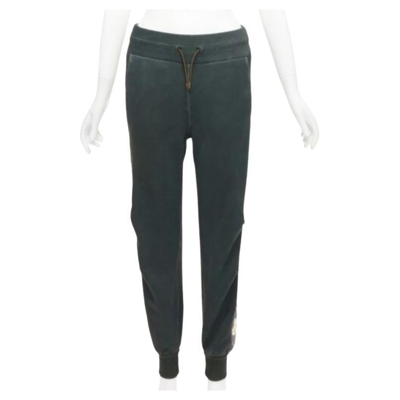 MR AND MRS Audrey Tritto green camouflage sequins washed cotton jogger pants XS For Sale