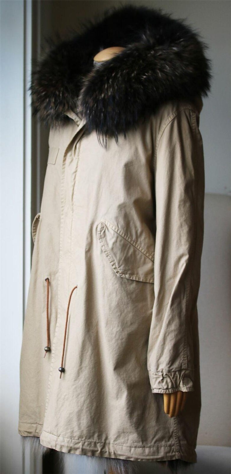 Mr And Mrs Italy Army Parka Jacket With Coyote And Raccoon Fur at 1stDibs