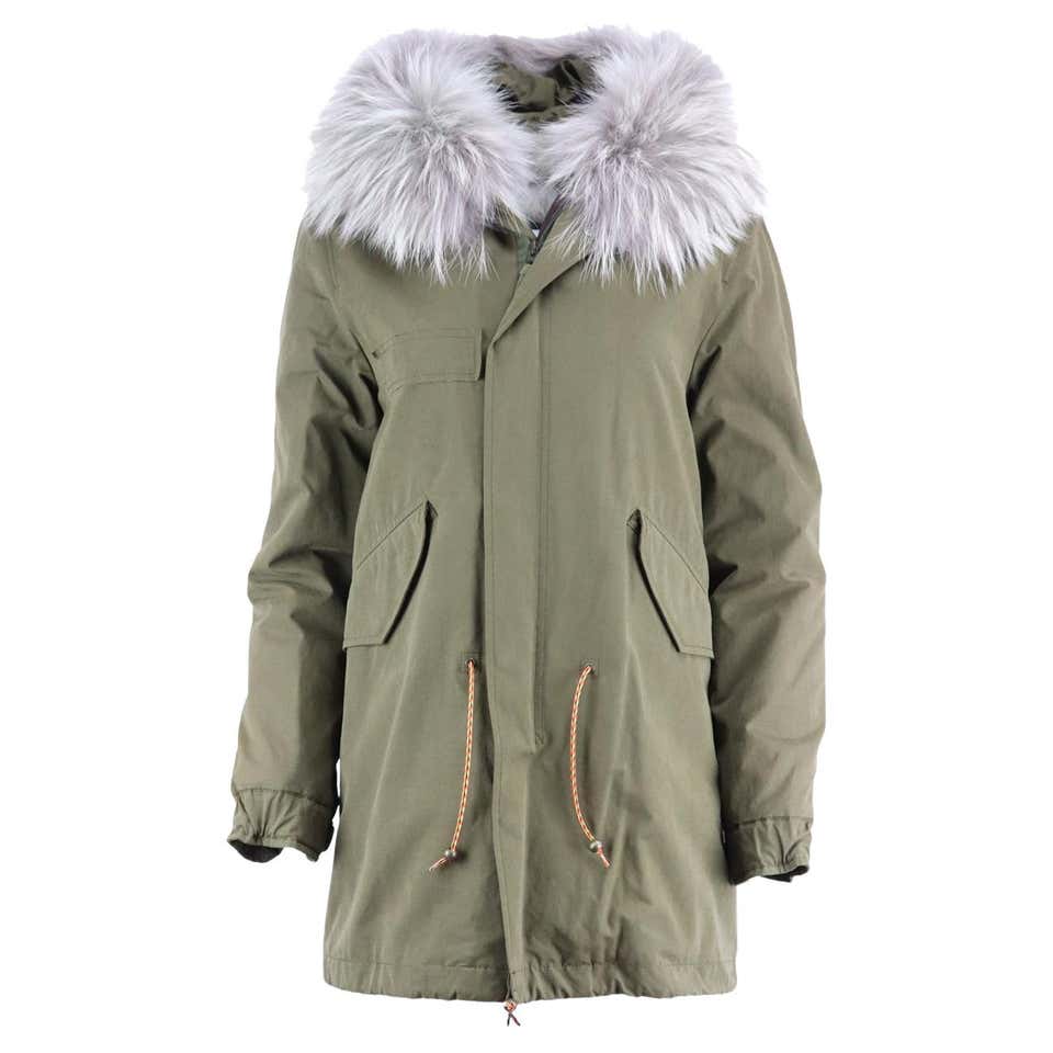 Prada Off The Shoulder Faux Fur Lined Nylon Coat IT 44 UK 12 For Sale ...