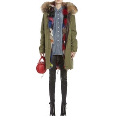 Mr and Mrs Italy Parka with Multicoloured Fox Fur and Racoon Trim US 6