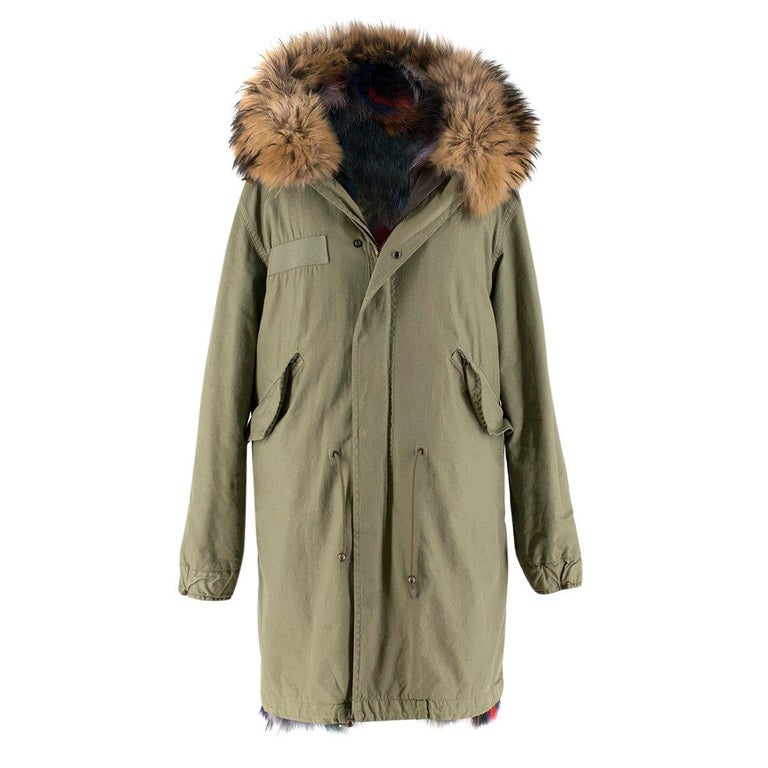 Mr and Mrs Italy Parka with Multicoloured Fox Fur and Racoon Trim US 6 ...