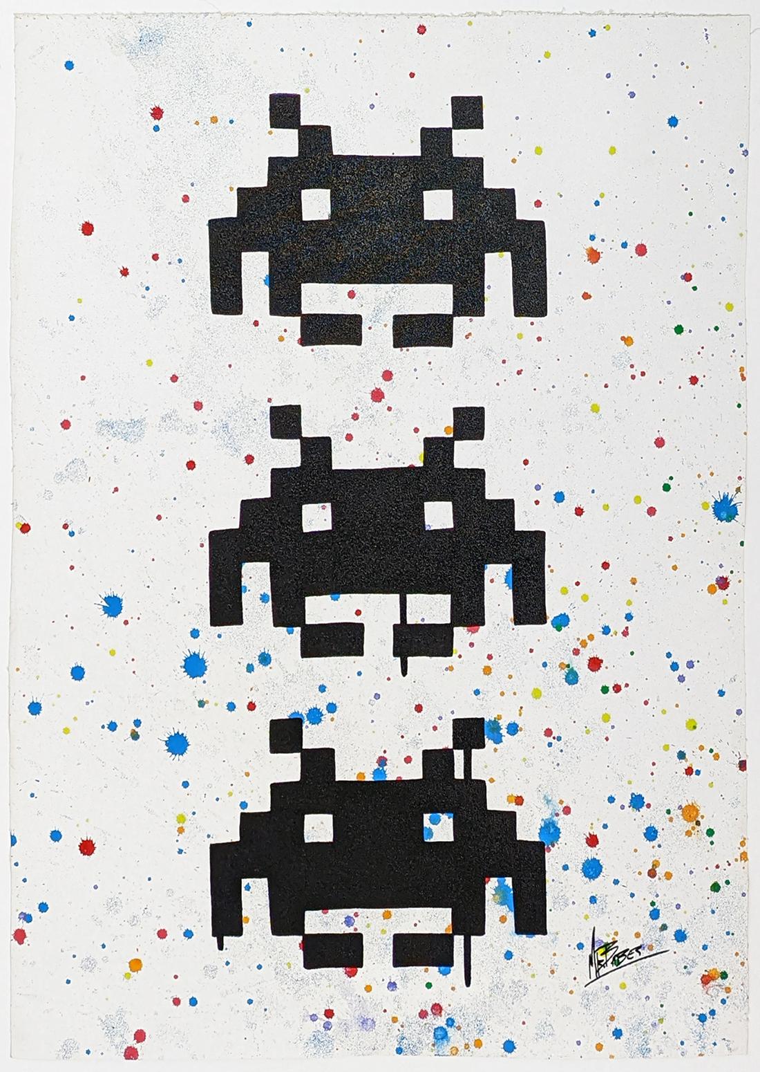 Mr. Babes Figurative Painting - SPACE INVADERS