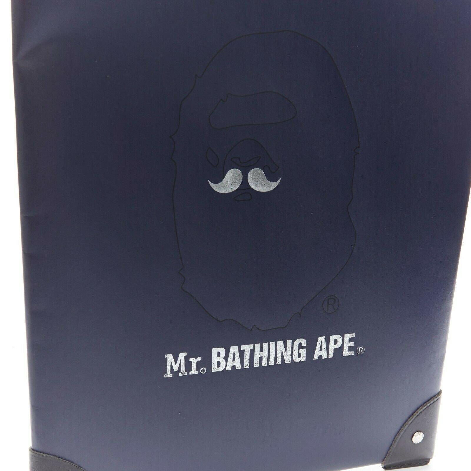 MR. BATHING APE GLOBE-TROTTER SS11 navy blue envelope document case In Good Condition For Sale In Hong Kong, NT