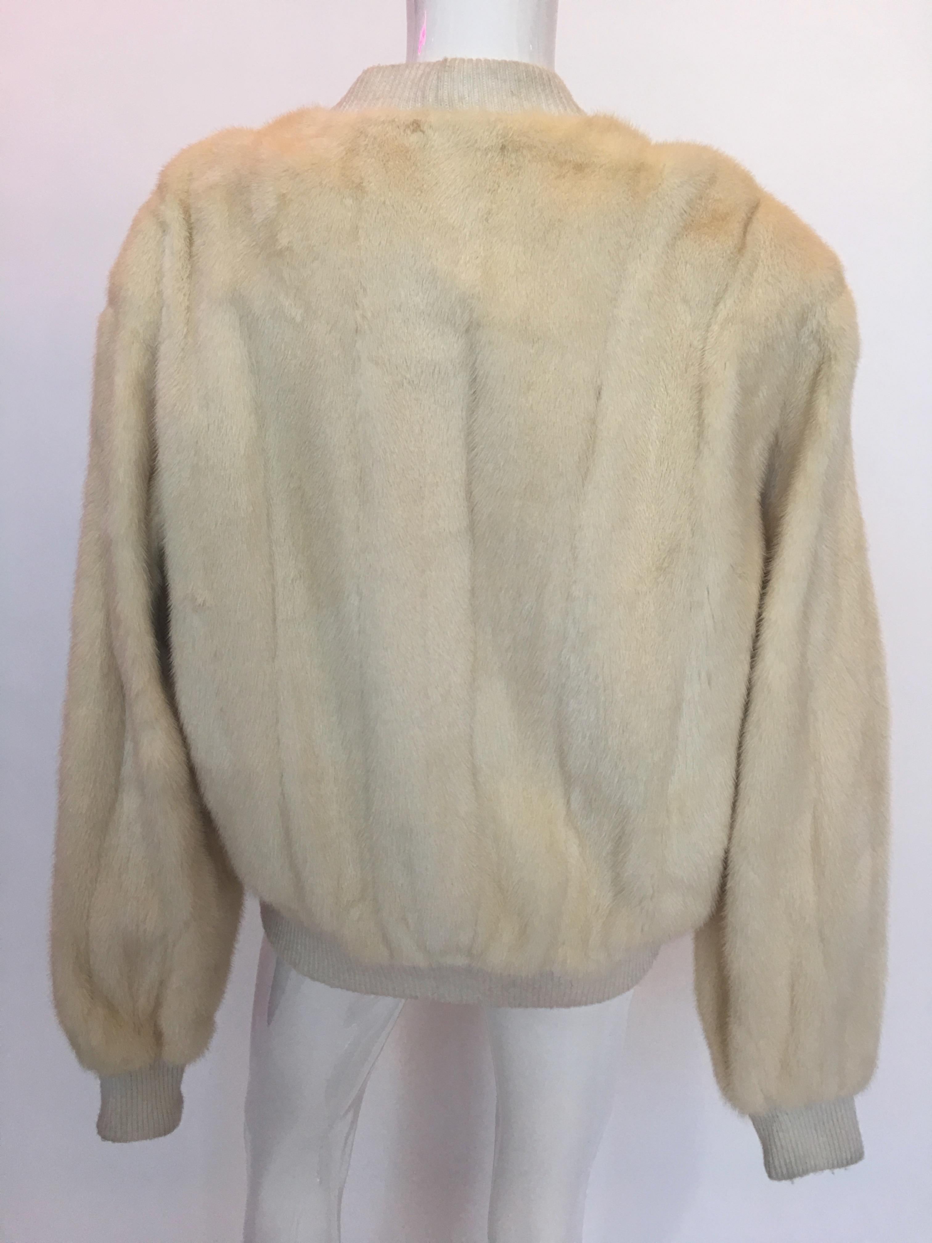 Mr Blackwell 1960's White Mink V Neck Sweater 1