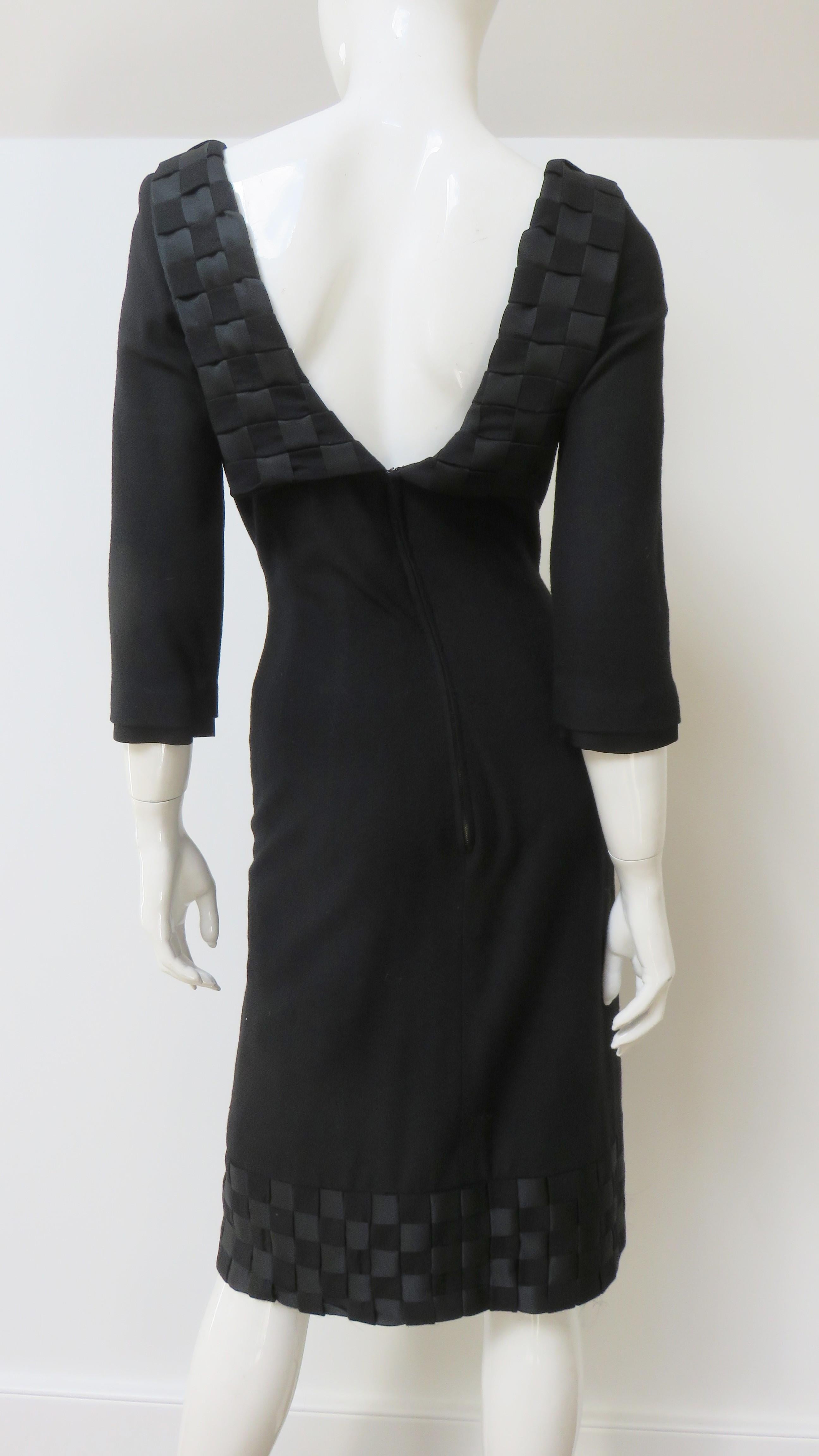 Mr Blackwell Woven Hem and Collar 1950s Dress For Sale 7