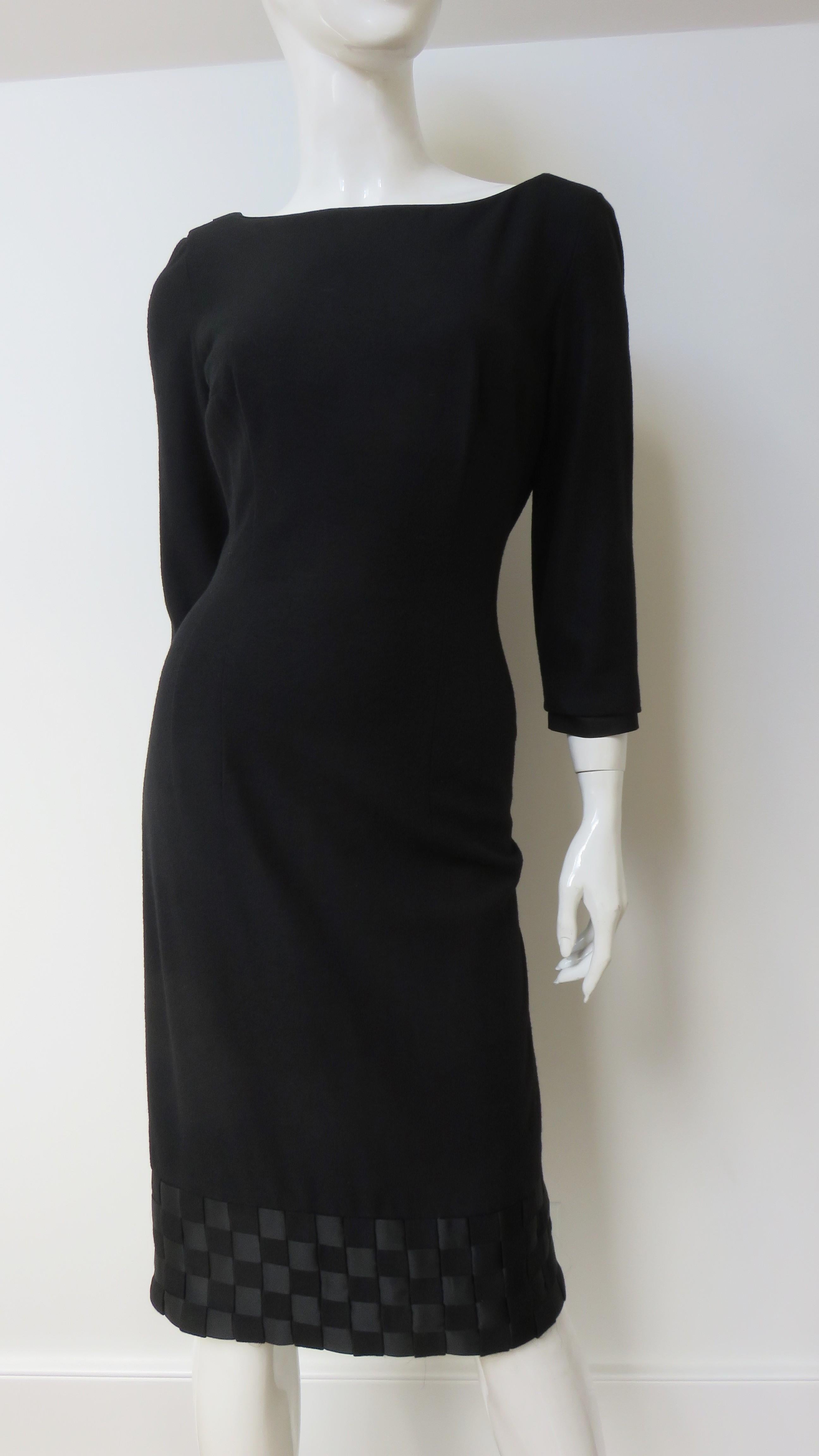 Mr Blackwell Woven Hem and Collar 1950s Dress For Sale 1