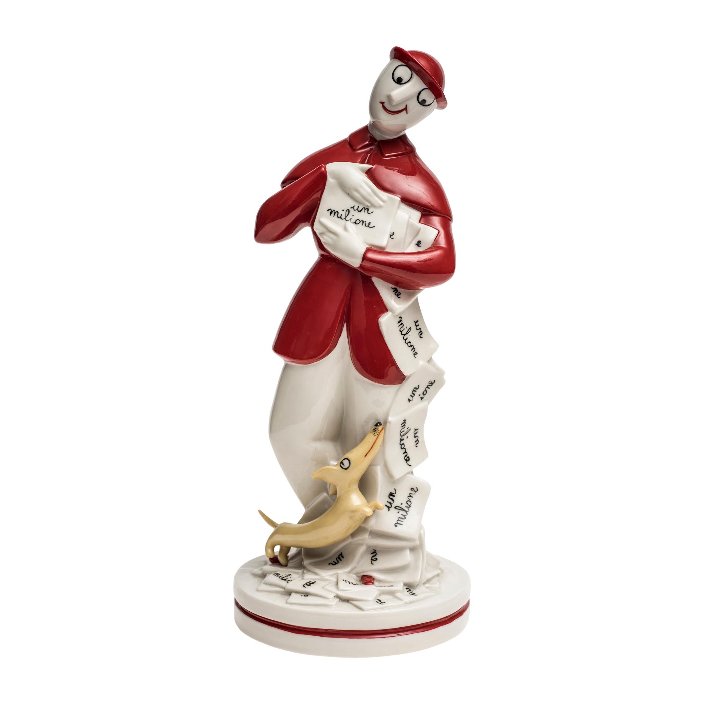 Mr. Bonaventura, Vintage Sculpture by Luigi Fabris and Sergio Tofano, 1958