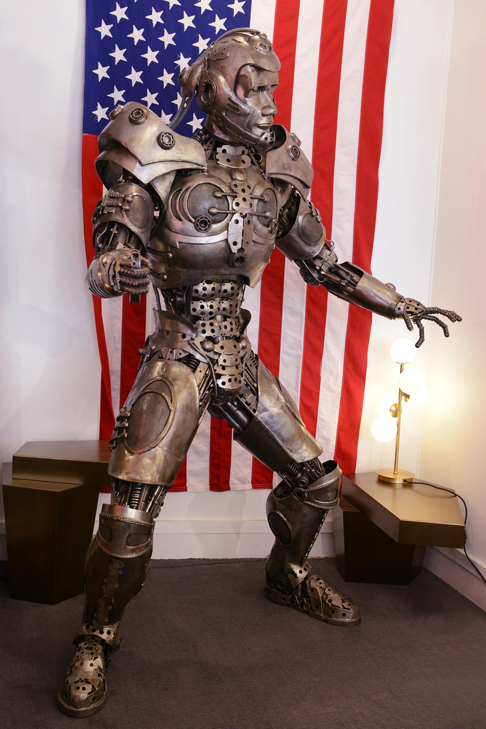 American Mr Boy Robot Warrior Sculpture For Sale