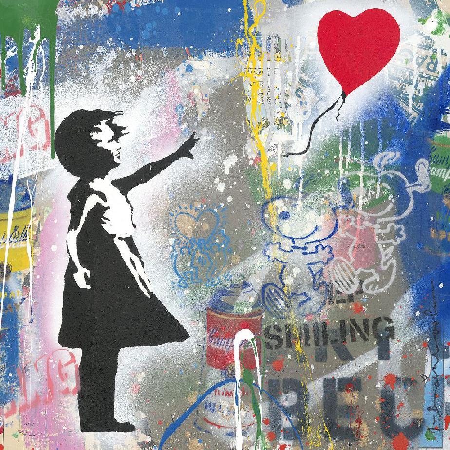 Balloon Girl - Mixed Media Art by Mr Brainwash