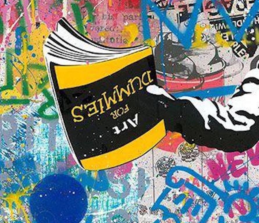 Banksy Thrower – Mr.Brainwash, Siebdruck und Mixed Media, Street Art (Streetart), Mixed Media Art, von Mr Brainwash