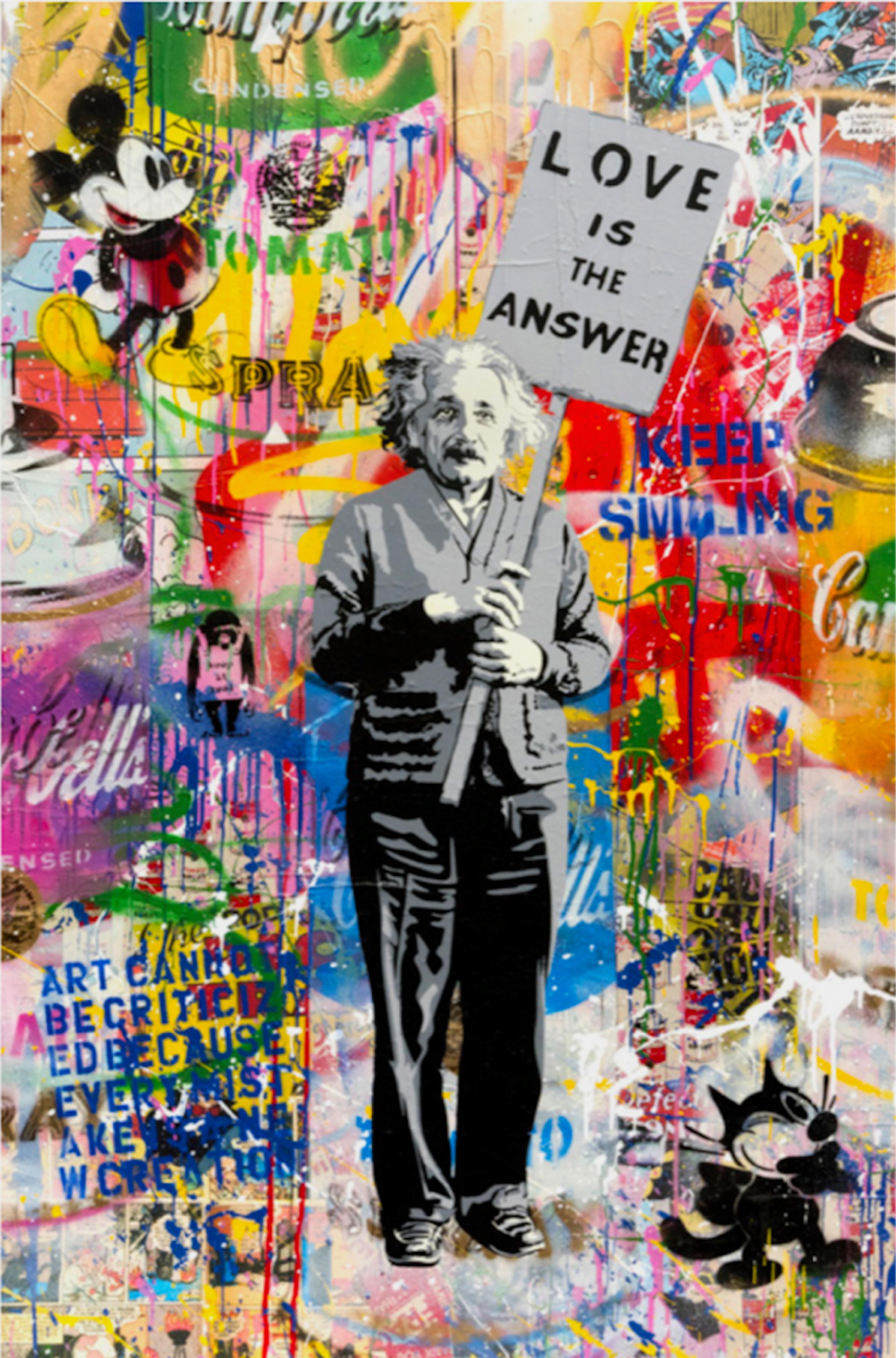 Einstein - Mixed Media Art by Mr Brainwash