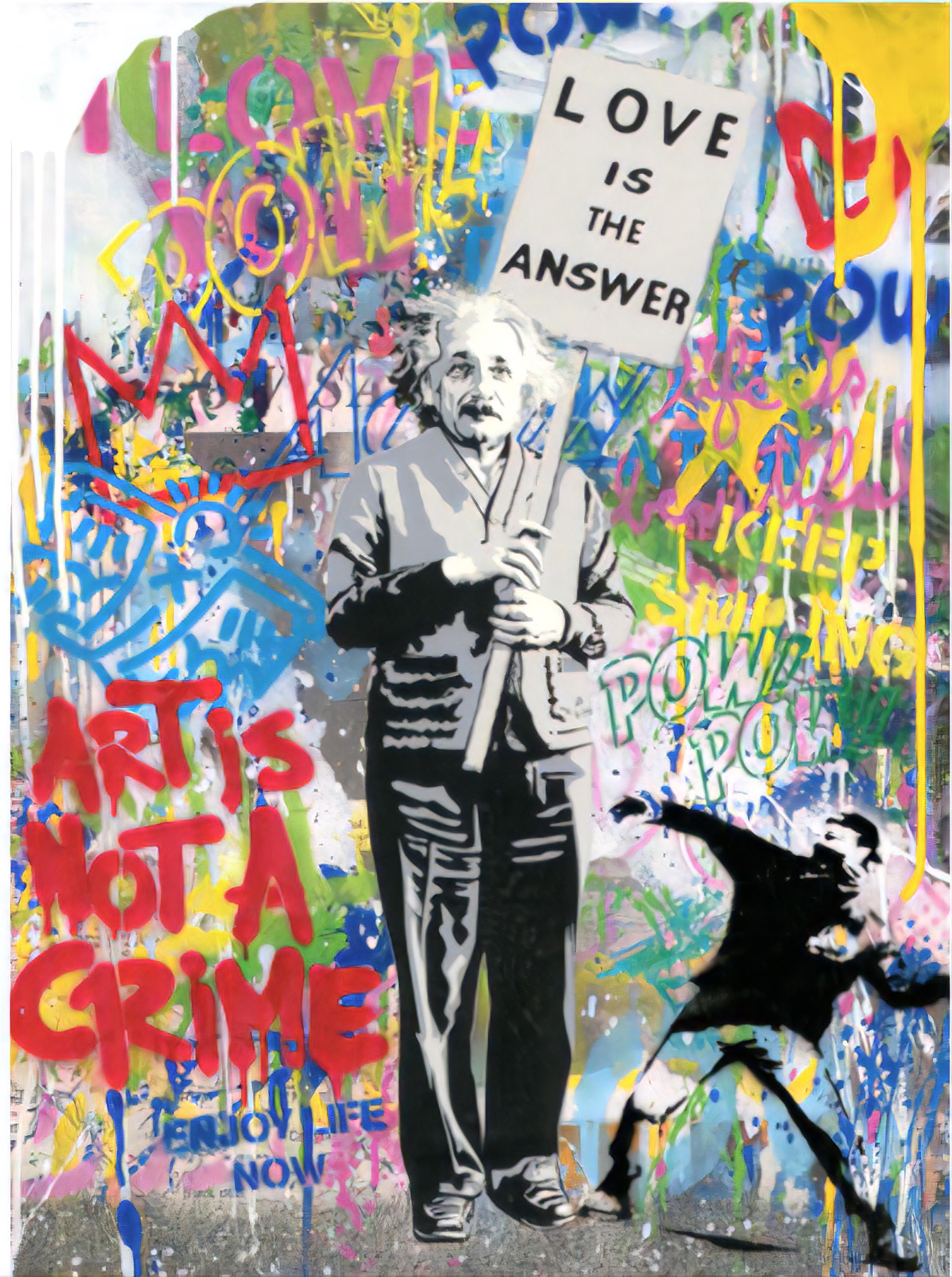 Einstein - Mixed Media Art by Mr Brainwash