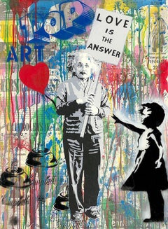 Einstein - Mr.Brainwash, Silkscreen and Mixed Media on Paper, Street Art