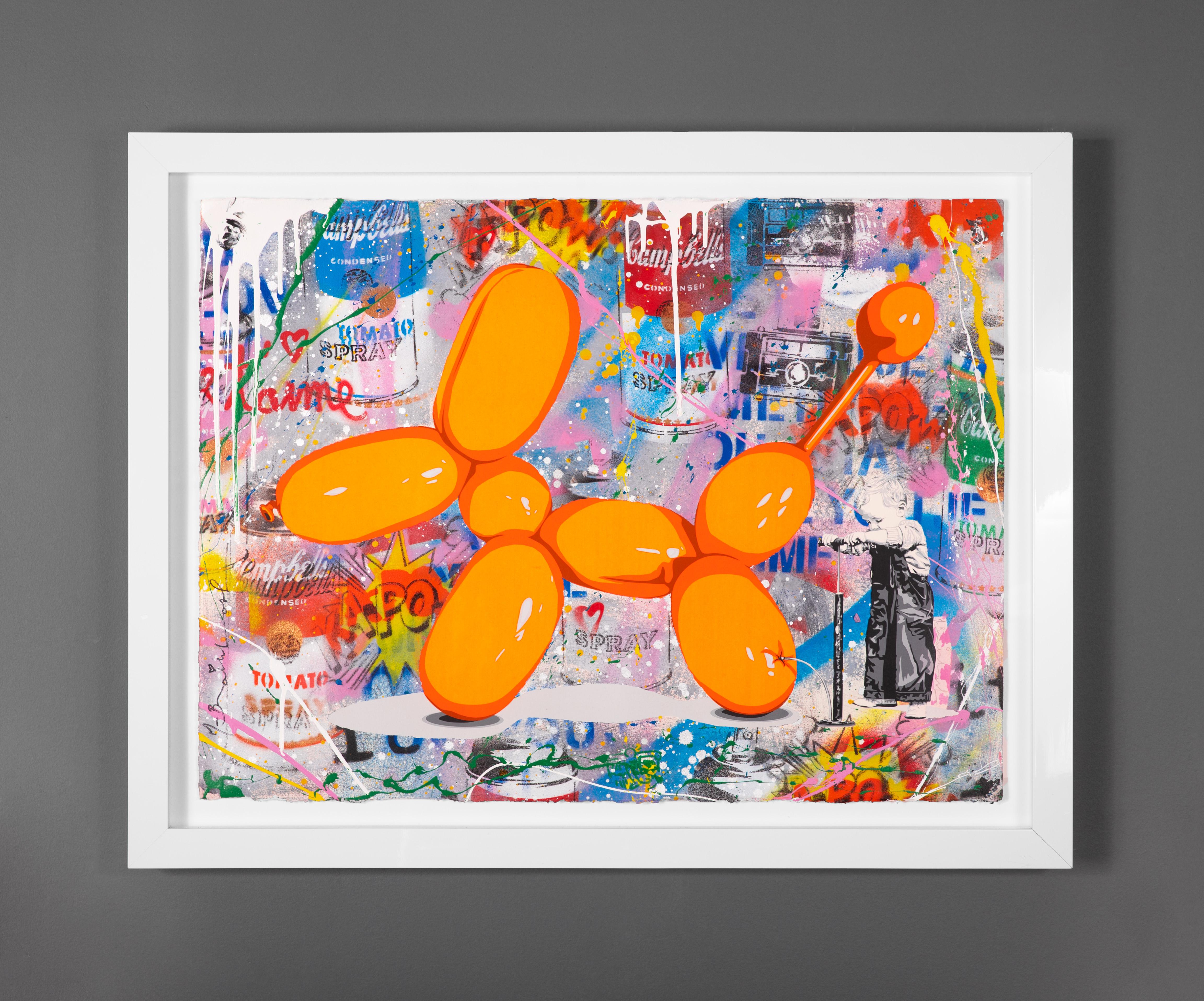 'Balloon Dog' Pop Art Collage Painting, 2020 2