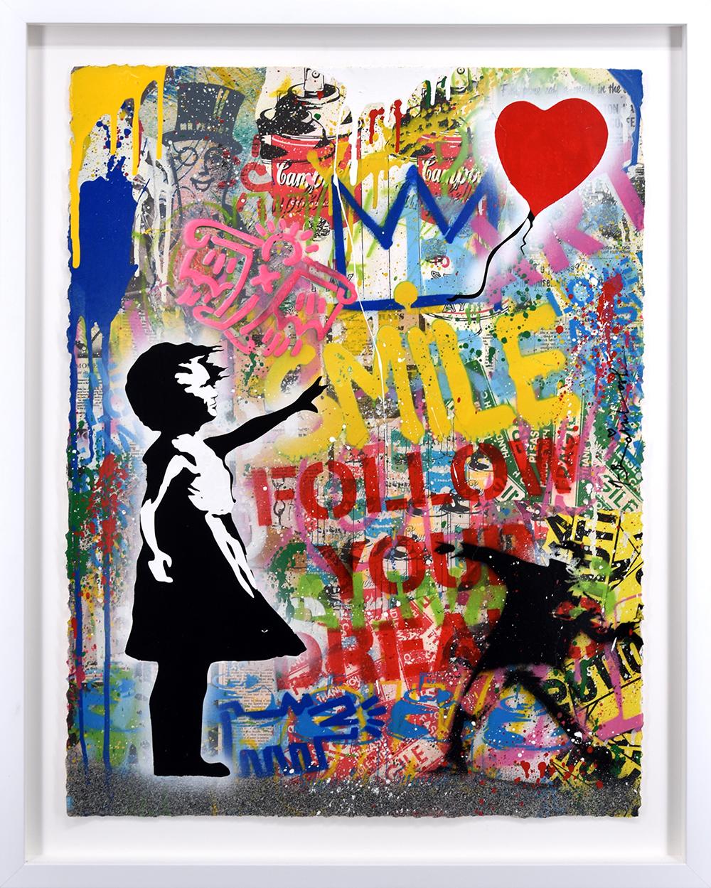 Balloon Girl Juxtapose, 2020 - Print by Mr Brainwash