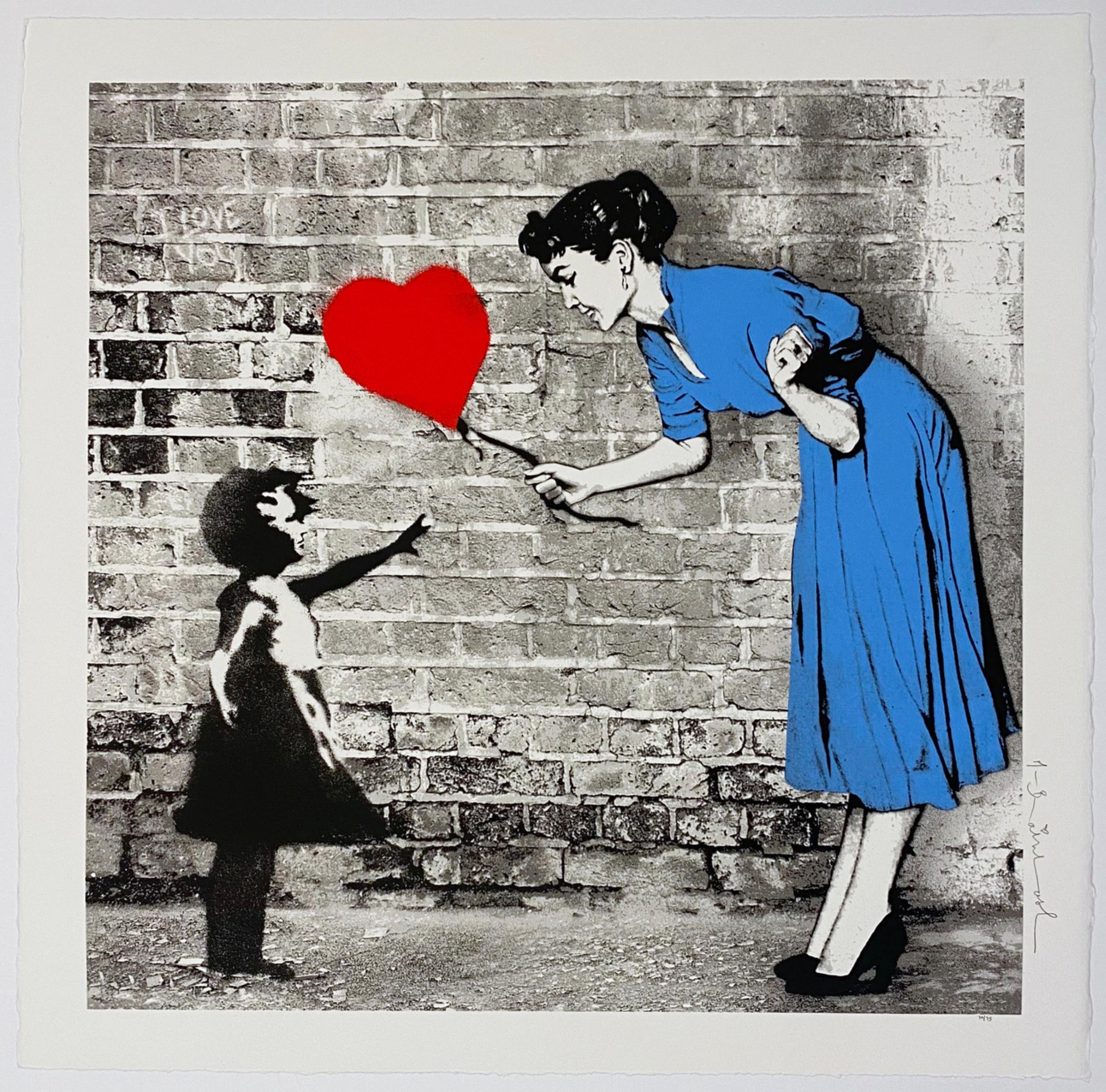 Mr. Brainwash - Love Catcher (blu), Arte di strada - Print di Mr Brainwash