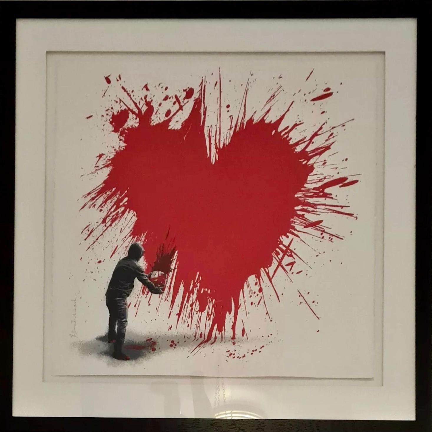 Admirador secreto - Figurative Print Beige de Mr Brainwash