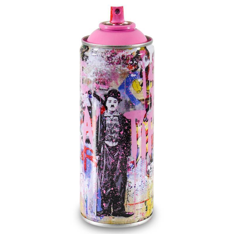 Mr Brainwash Figurative Sculpture - "Gold Rush (Pink)" Limited Edition Hand Painted Spray Can