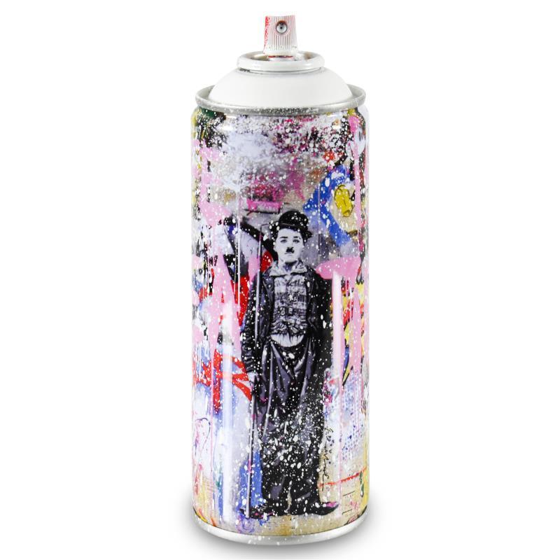 Mr Brainwash Figurative Sculpture - "Gold Rush (White)" Limited Edition Hand Painted Spray Can