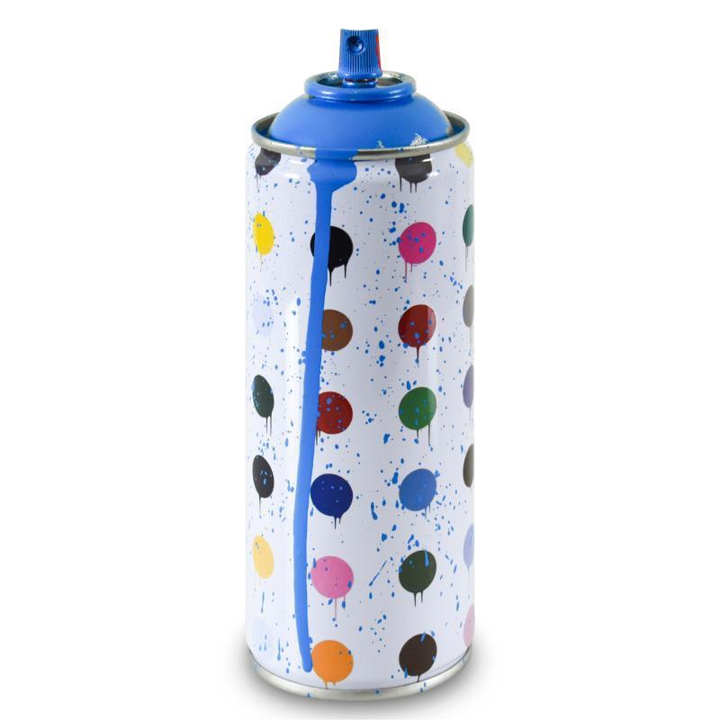 Mr Brainwash Figurative Sculpture - "Hirst Dots (Cyan)" Limited Edition Hand Painted Spray Can