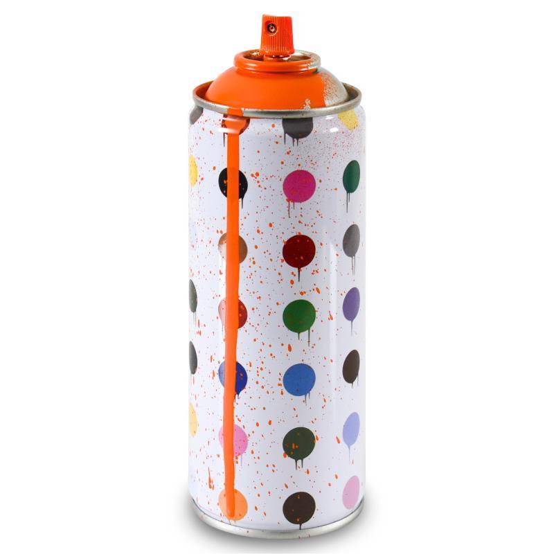 Mr Brainwash Figurative Sculpture - "Hirst Dots (Orange)" Limited Edition Hand Painted Spray Can