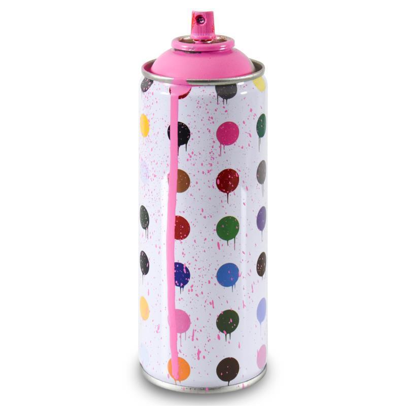 Mr Brainwash Figurative Sculpture - "Hirst Dots (Pink)" Limited Edition Hand Painted Spray Can