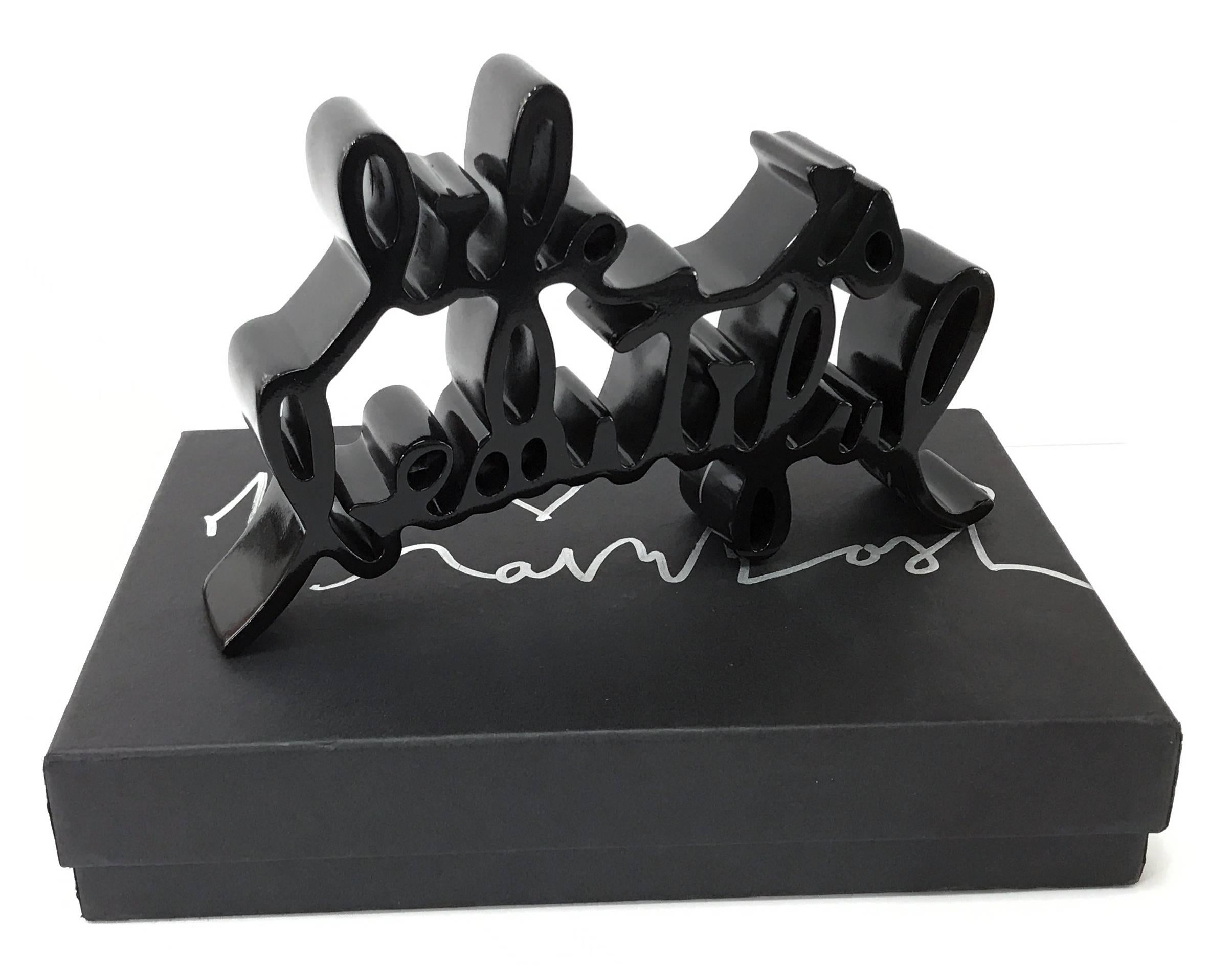 Mr Brainwash Abstract Sculpture - LIFE IS BEAUTIFUL (BLACK)