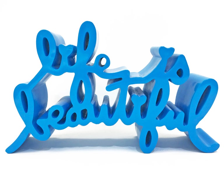 Mr Brainwash LIFE IS BEAUTIFUL (LARGE BLUE SCULPTURE) at 1stDibs