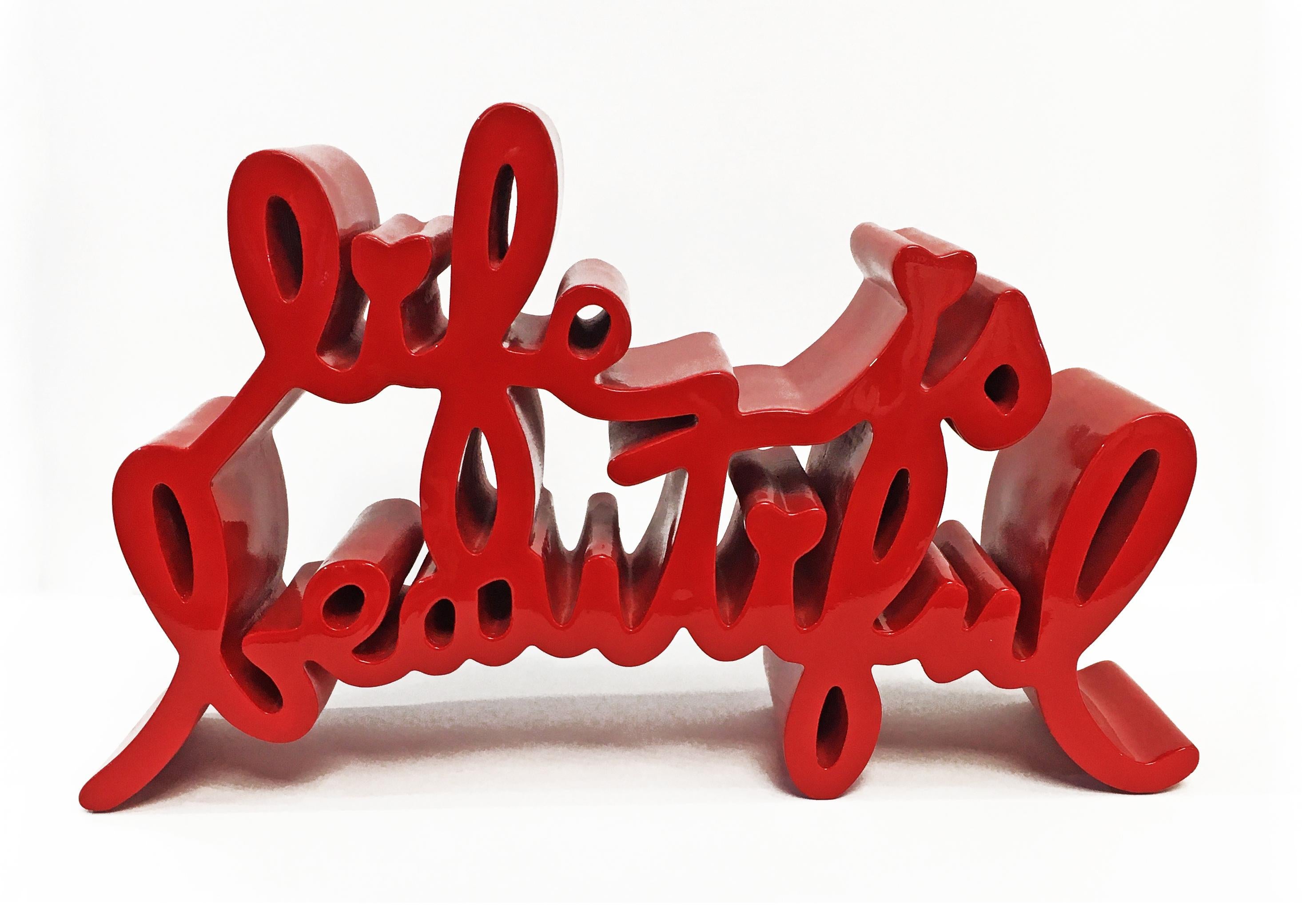 Mr Brainwash - LIFE IS BEAUTIFUL (RED SCULPTURE) at 1stDibs