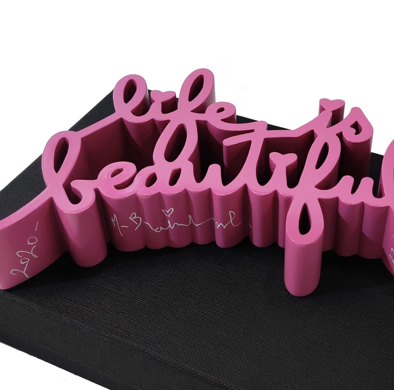 Mr Brainwash LIFE IS BEAUTIFUL (PINK SCULPTURE) For Sale at 1stDibs