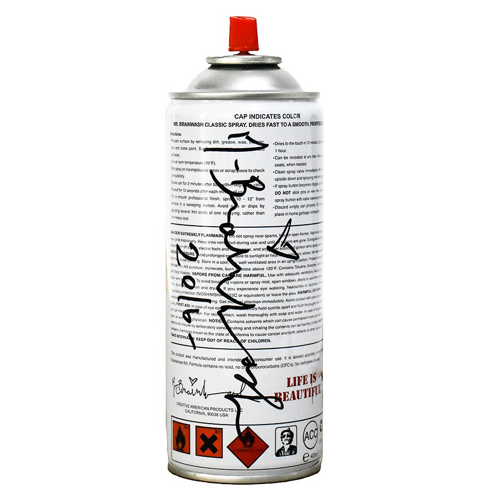 MR. Bomboletta spray BRAINWASH New York (oro rifinito a mano) - Sculpture Contemporaneo di Mr Brainwash