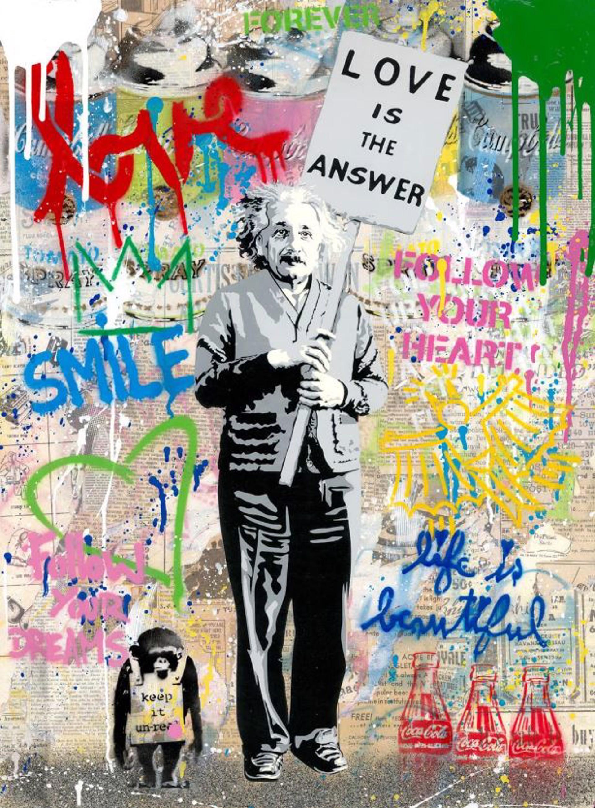Mr. Brainwash (b. 1966)
Einstein, 2022
Silkscreen and Mixed Media on Paper
30 x 22 in