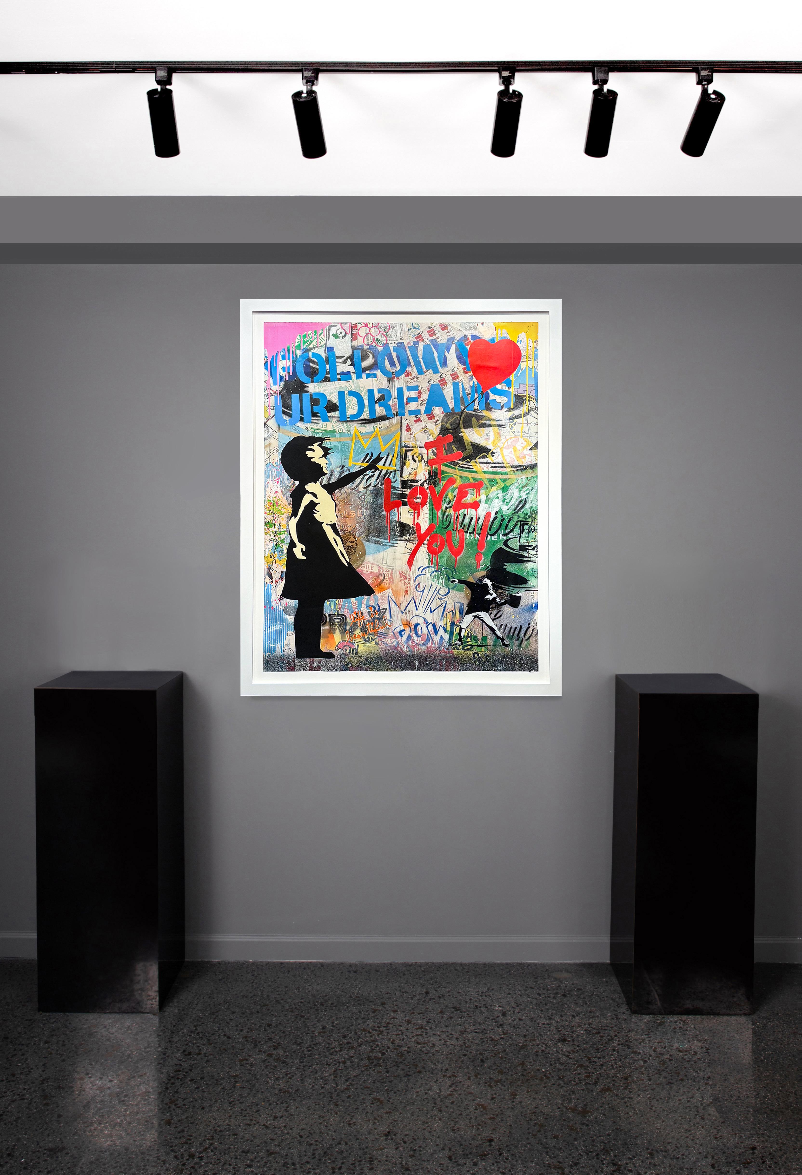'Balloon Girl: Segui i tuoi sogni - Mixed Media Art Pop Art di Mr. Brainwash