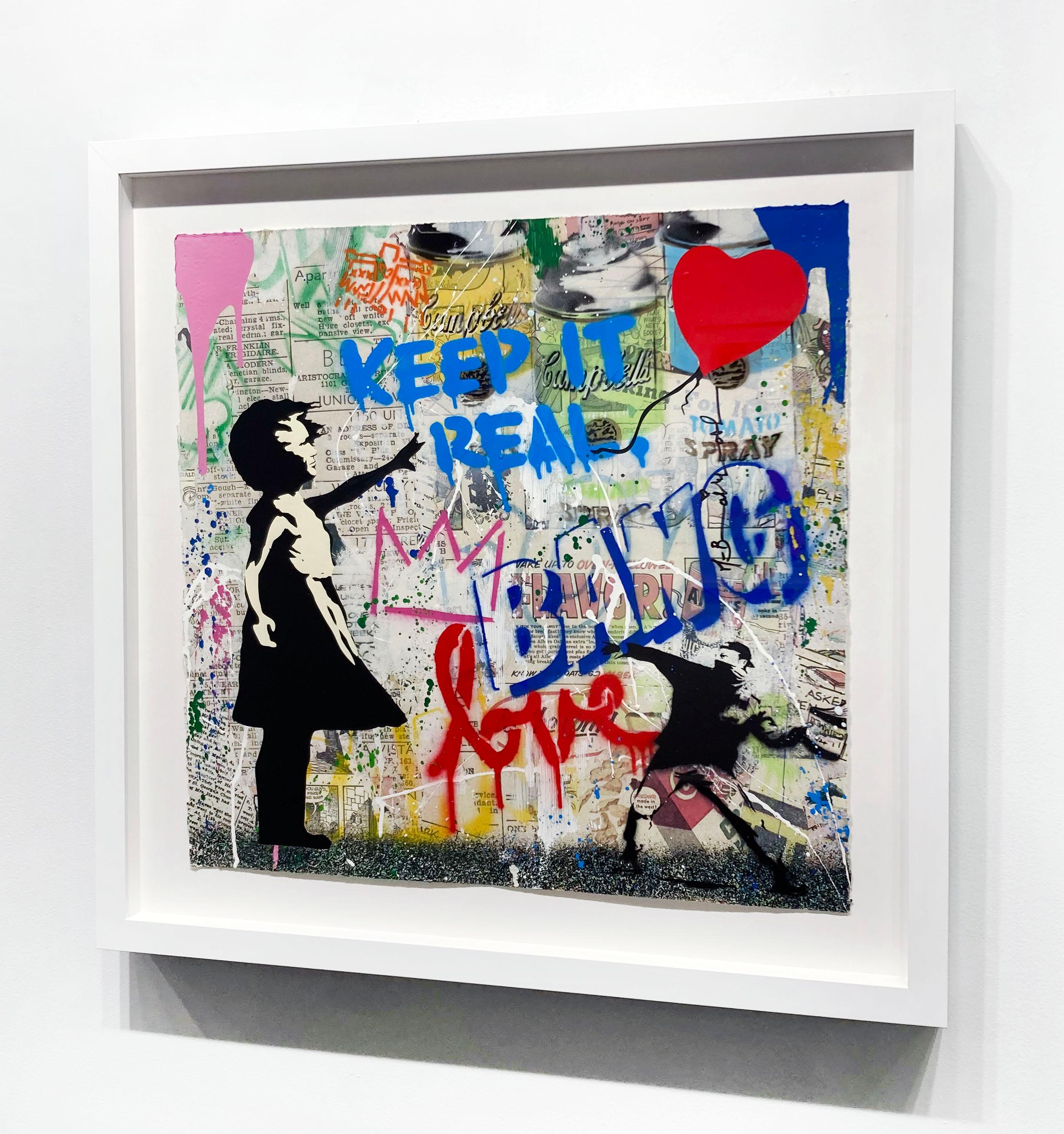 Artist:  Brainwash, Mr.
Title:  Balloon Girl
Date:  2023
Medium:  Silkscreen and Mixed Media on Paper
Unframed Dimensions:  22