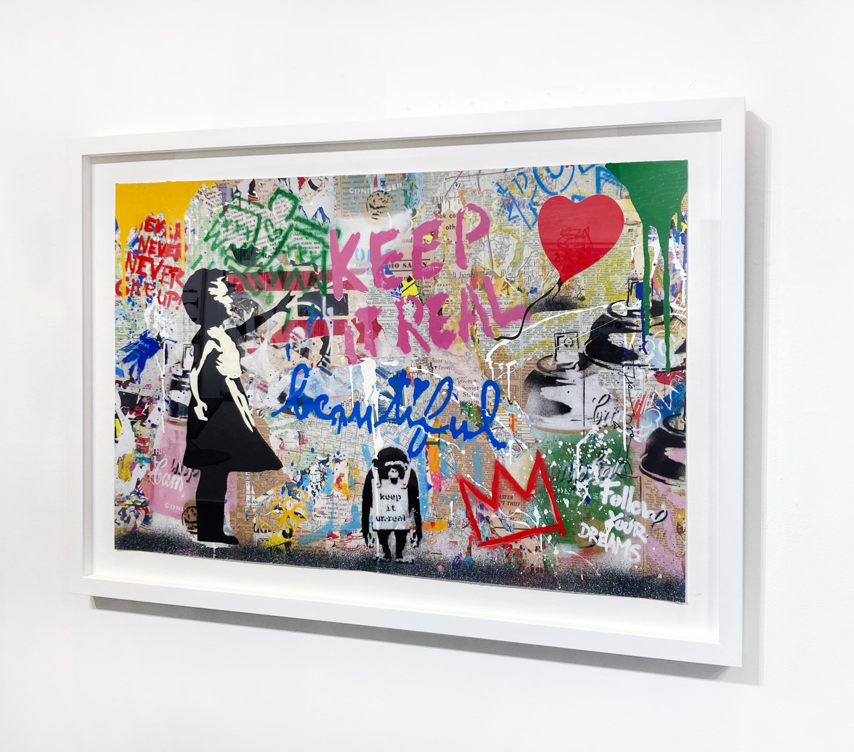 Artist:  Brainwash, Mr.
Title:  Balloon Girl
Date:  2024
Medium:  Silkscreen, mixed media on paper
Unframed Dimensions:  24