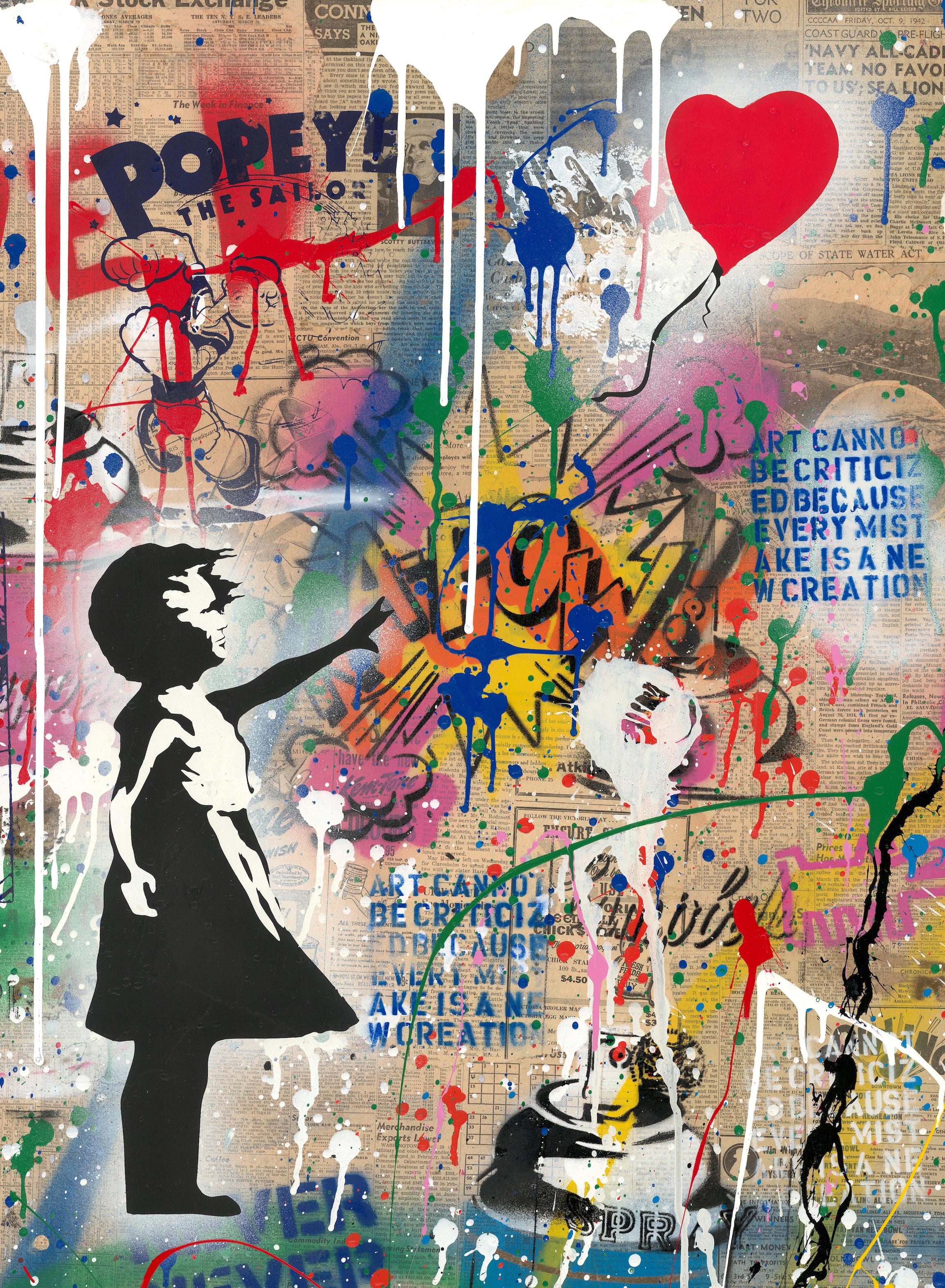 Balloon Girl (Popeye) - Mixed Media Art by Mr. Brainwash