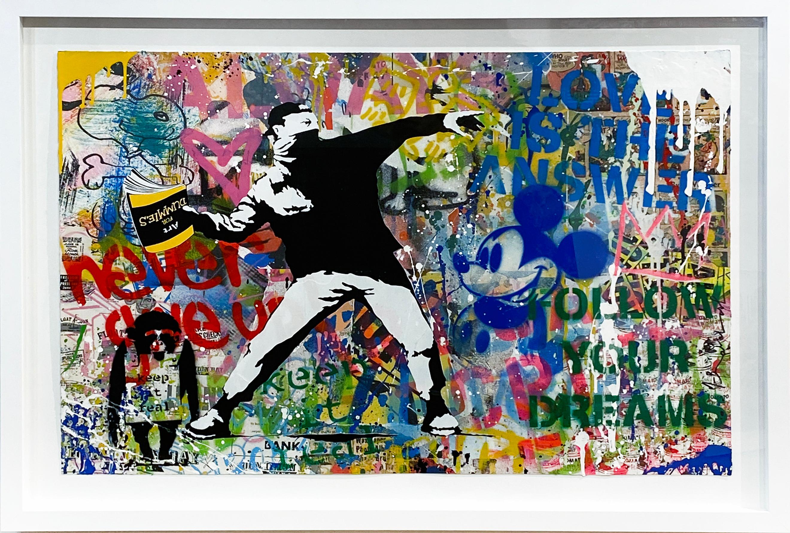 Banksy Thower - Mixed Media Art by Mr. Brainwash