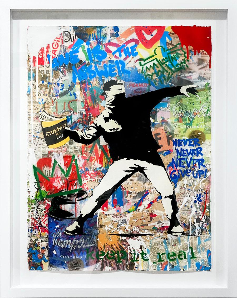 Banksy Thrower - Mixed Media Art by Mr. Brainwash