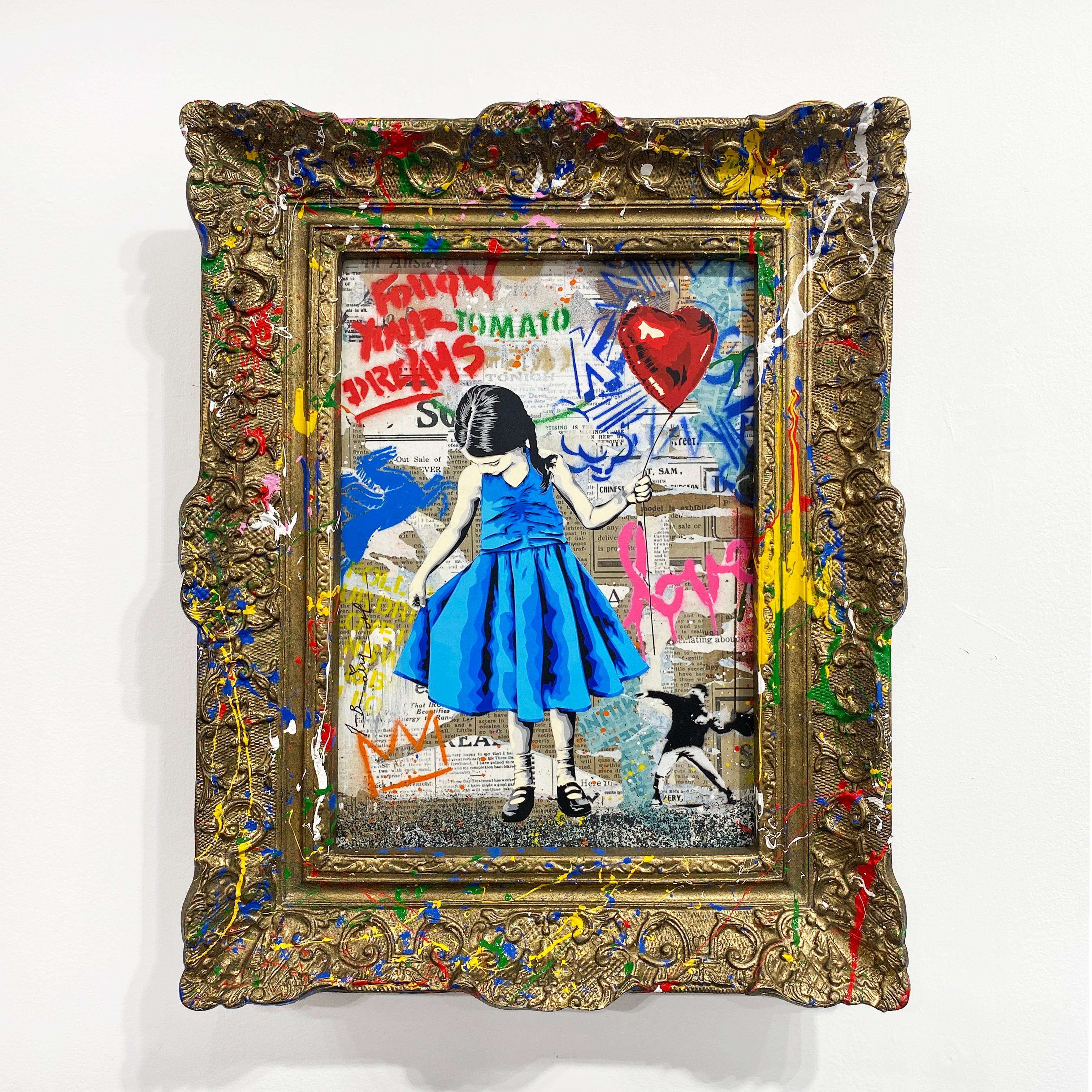 Chica guapa - Mixed Media Art Arte callejero de Mr. Brainwash