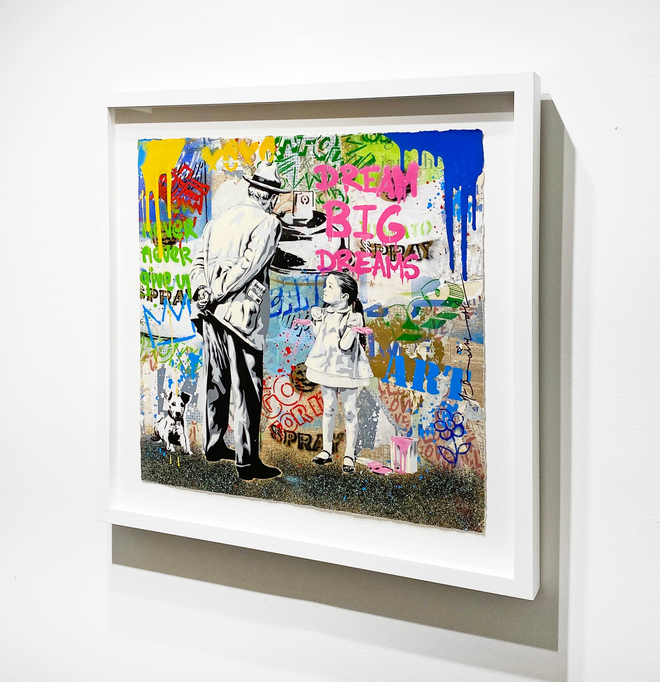 Artist:  Brainwash, Mr.
Title:  Caught Red Handed
Date:  2025
Medium:  Silkscreen and Mixed Media on Paper
Unframed Dimensions:  22
