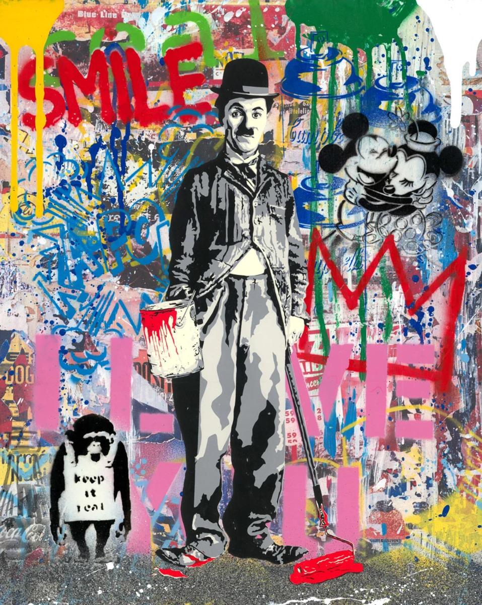 Chaplin - Mixed Media Art by Mr. Brainwash