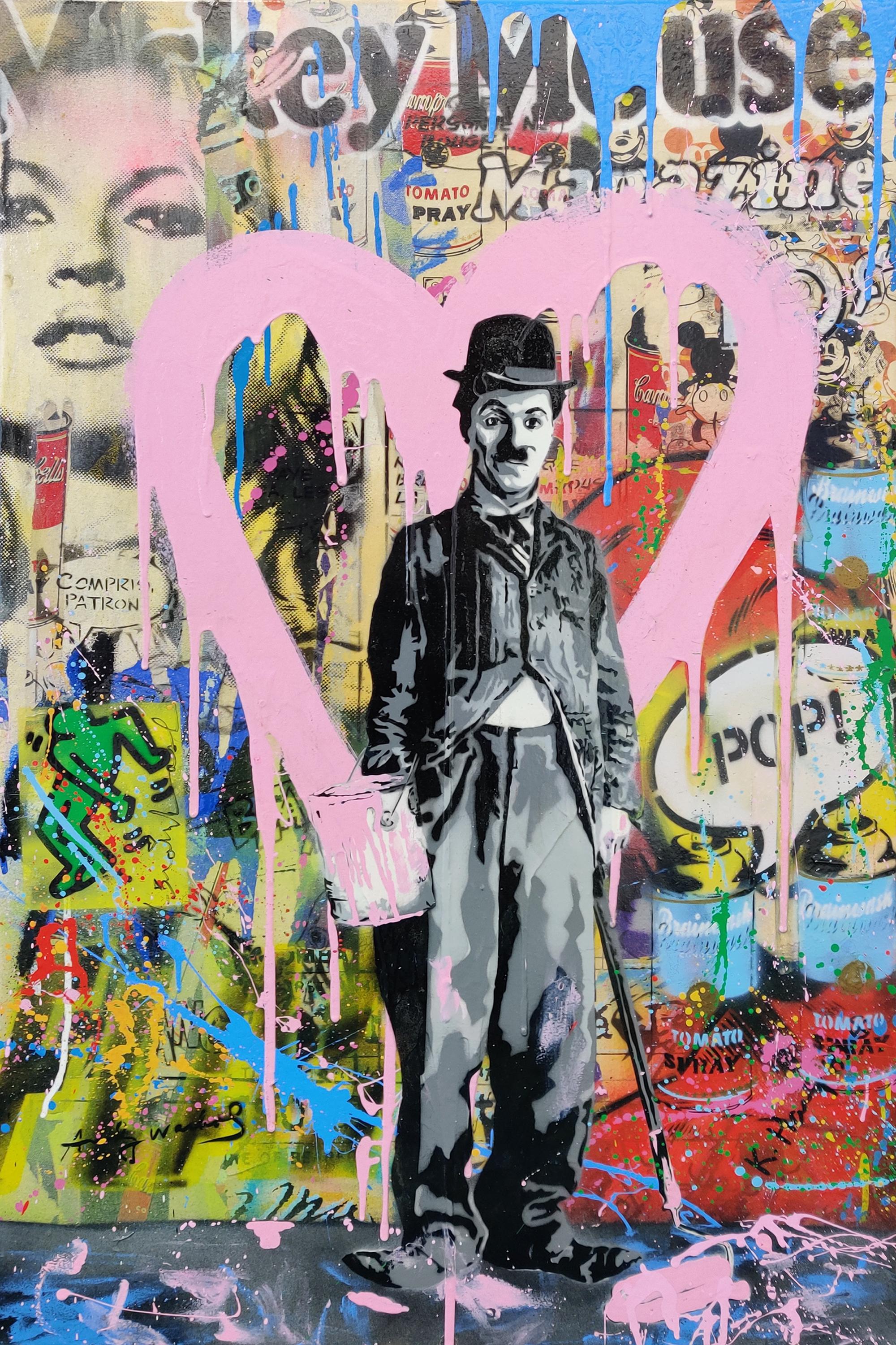 Mr. Brainwash Figurative Painting - CHAPLIN