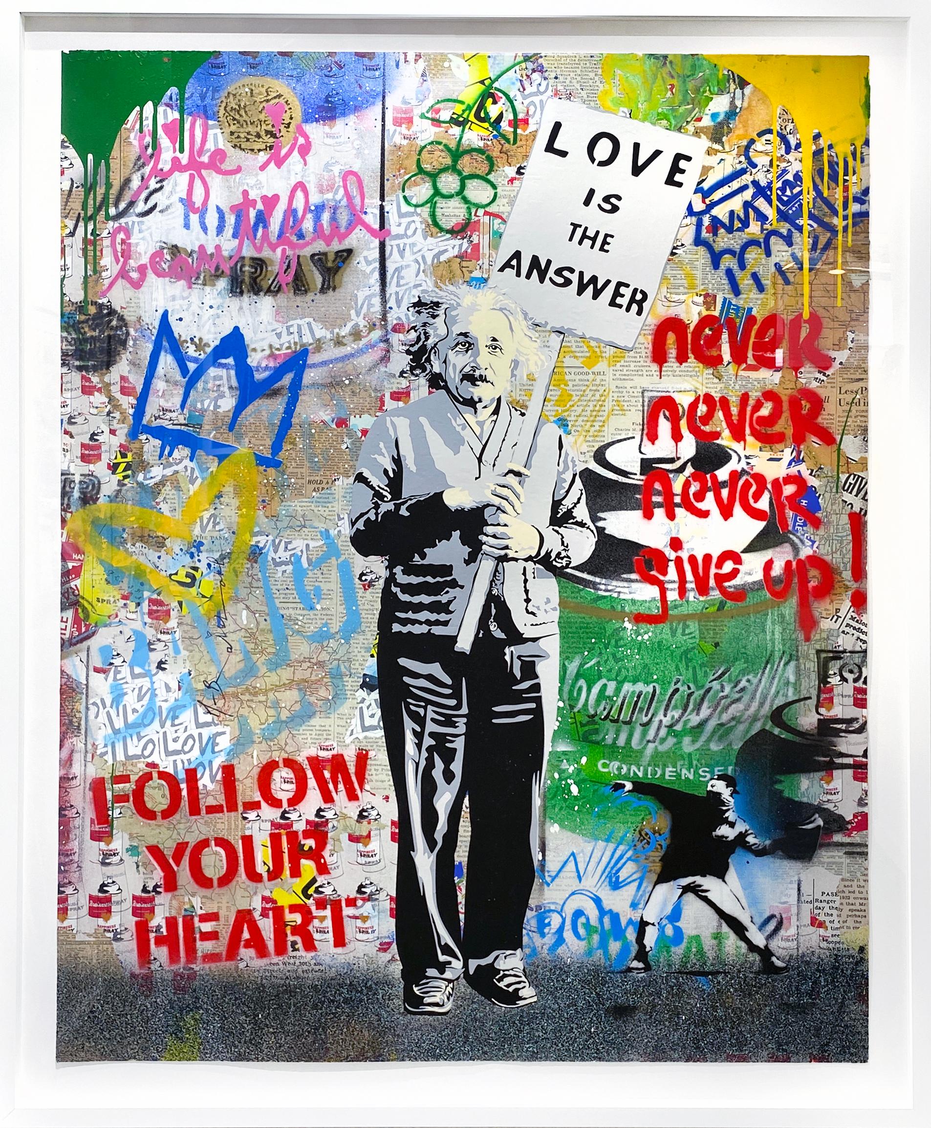 Einstein - Mixed Media Art by Mr. Brainwash