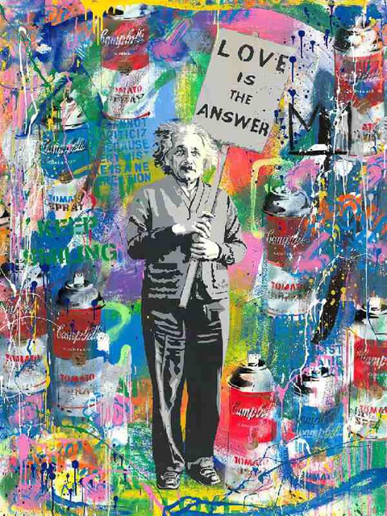 Einstein - Mixed Media Art by Mr. Brainwash