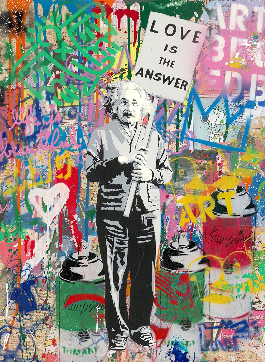 Einstein - Mixed Media Art by Mr. Brainwash